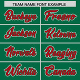 Custom Kelly Green Red Contrast Raglan Sleeves Authentic Baseball Jersey