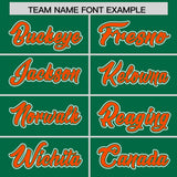 Custom Kelly Green Orange Contrast Raglan Sleeves Authentic Baseball Jersey