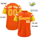 Custom Orange Gold Contrast Raglan Sleeves Authentic Baseball Jersey