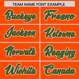 Custom Orange Kelly Green Contrast Raglan Sleeves Authentic Baseball Jersey