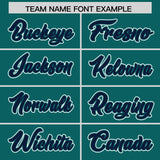 Custom Aqua Navy Contrast Raglan Sleeves Authentic Baseball Jersey