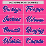 Custom Pink Royal Contrast Raglan Sleeves Authentic Baseball Jersey
