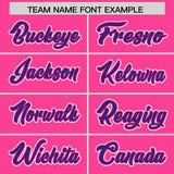 Custom Pink Purple Contrast Raglan Sleeves Authentic Baseball Jersey