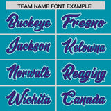 Custom Aqua Purple Contrast Raglan Sleeves Authentic Baseball Jersey