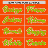 Custom Orange Neon Green Contrast Raglan Sleeves Authentic Baseball Jersey