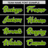 Custom Black Neon Green Contrast Raglan Sleeves Authentic Baseball Jersey