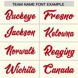 Custom Cream Red Contrast Raglan Sleeves Authentic Baseball Jersey