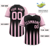 Custom Raglan Sleeves for Men/Women Gradient Thick Stripe Authentic Baseball Jersey
