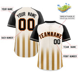 Custom Raglan Sleeves Classic Style Gradient Thick Stripe Authentic Baseball Jersey