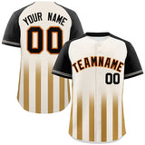 Custom Raglan Sleeves Classic Style Gradient Thick Stripe Authentic Baseball Jersey