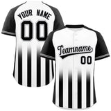 Custom Raglan Sleeves Gradient Thick Stripe Authentic Baseball Jersey Big Size