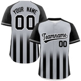 Custom Raglan Sleeves Gradient Thick Stripe Authentic Baseball Jersey Big Size
