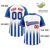 Custom Raglan Sleeves Gradient Thick Stripe Authentic Baseball Jersey for Adults
