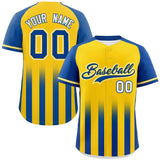Custom for Adults Raglan Sleeves Gradient Thick Stripe Authentic Baseball Jersey