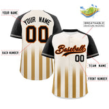 Custom Classic Style Raglan Sleeves Gradient Thick Stripe Authentic Baseball Jersey