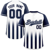 Custom Classic Style Raglan Sleeves Gradient Thick Stripe Authentic Baseball Jersey
