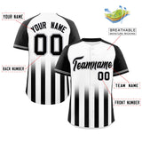 Custom Raglan Sleeves Gradient Thick Stripe Big Size Authentic Baseball Jersey