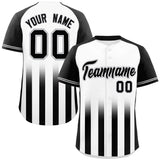 Custom Raglan Sleeves Gradient Thick Stripe Big Size Authentic Baseball Jersey