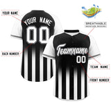 Custom Raglan Sleeves Gradient Thick Stripe Big Size Authentic Baseball Jersey