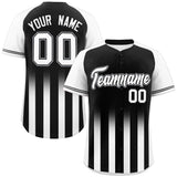 Custom Raglan Sleeves Gradient Thick Stripe Big Size Authentic Baseball Jersey