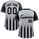 Custom Raglan Sleeves Gradient Thick Stripe Big Size Authentic Baseball Jersey