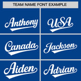 Custom White Royal Pinstripe Personalized Two-Tone Authentic Baseball Jersey