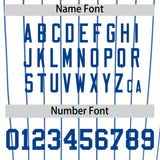 Custom White Royal Pinstripe Personalized Two-Tone Authentic Baseball Jersey
