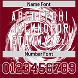 Custom White Crimson Swirl Graffiti Pattern Authentic Baseball Jersey