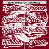 Custom White Crimson Swirl Graffiti Pattern Authentic Baseball Jersey