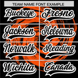 Custom Orange Black Swirl Graffiti Pattern Authentic Baseball Jersey