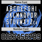 Custom Powder Blue Black Swirl Graffiti Pattern Authentic Baseball Jersey