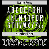 Custom Neon Green Black Swirl Graffiti Pattern Authentic Baseball Jersey