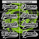 Custom Neon Green Black Swirl Graffiti Pattern Authentic Baseball Jersey