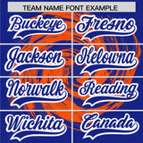 Custom Orange Royal Swirl Graffiti Pattern Authentic Baseball Jersey