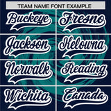 Custom Aqua Navy Swirl Graffiti Pattern Authentic Baseball Jersey