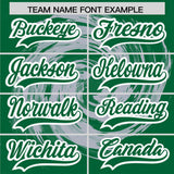 Custom Silver Kelly Green Swirl Graffiti Pattern Authentic Baseball Jersey