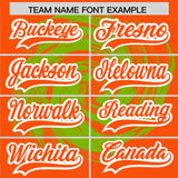 Custom Neon Green Orange Swirl Graffiti Pattern Authentic Baseball Jersey