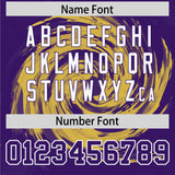 Custom Old Gold Purple Swirl Graffiti Pattern Authentic Baseball Jersey