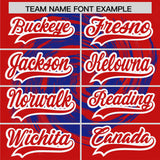 Custom Royal Red Swirl Graffiti Pattern Authentic Baseball Jersey