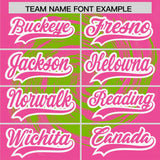 Custom Neon Green Pink Swirl Graffiti Pattern Authentic Baseball Jersey