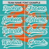 Custom Orange Aqua Swirl Graffiti Pattern Authentic Baseball Jersey