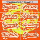 Custom Green Orange Swirl Graffiti Pattern Authentic Baseball Jersey