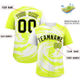 Custom White Green Swirl Graffiti Pattern Authentic Baseball Jersey