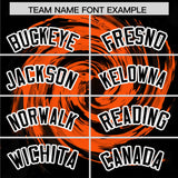Custom Orange Black Swirl Graffiti Pattern Authentic Baseball Jersey
