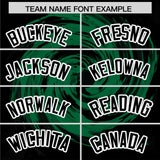 Custom Kelly Green Black Swirl Graffiti Pattern Authentic Baseball Jersey