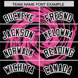 Custom Pink Black Swirl Graffiti Pattern Authentic Baseball Jersey