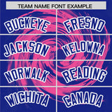 Custom Pink Royal Swirl Graffiti Pattern Authentic Baseball Jersey