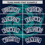 Custom Aqua Navy Swirl Graffiti Pattern Authentic Baseball Jersey
