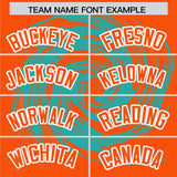 Custom Aqua Orange Swirl Graffiti Pattern Authentic Baseball Jersey