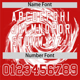 Custom White Red Swirl Graffiti Pattern Authentic Baseball Jersey